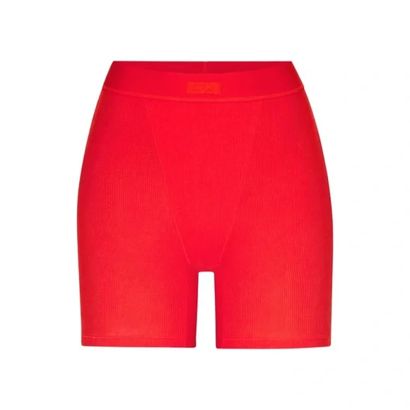 【関税込み】SKIMS レッド Cotton Rib ボクサーショーツ SKIMS | Shorts | Skims Cotton Rib Boxer In Ruby | Poshmark